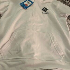 Columbia White Pullover 1/2 zip women’s small NWT